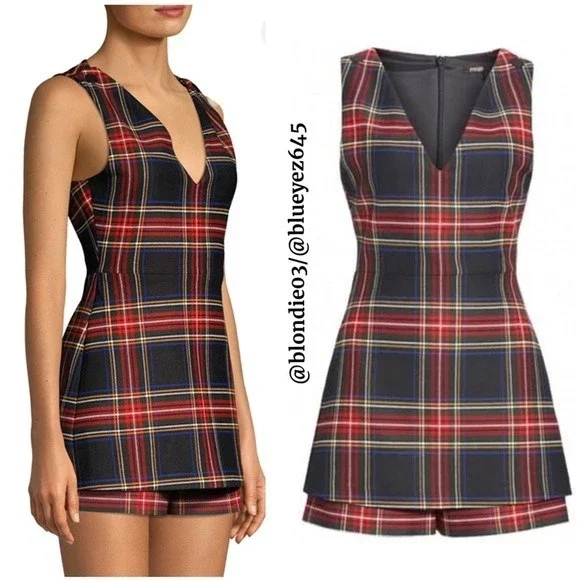 Maje Iris tartan plaid jumpsuit romper FR 36(US 4) - Picture 2 of 7